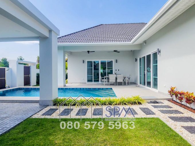 BRAND NEW Pool Villa 3 Bedrooms, Fully furnished, 3 KW Solar, At Smart Hamlet Hua Hin Soi 70, Price 50,000 Baht per month, 1 year contract, pets not allowed